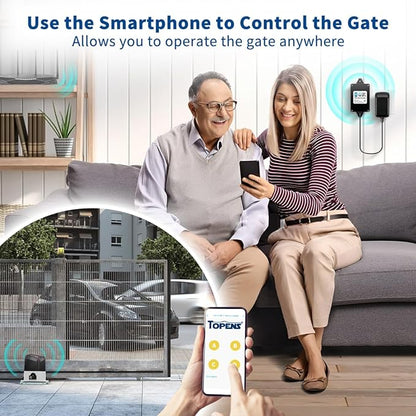 TOPENS TC196 Tuya WiFi Remote Control for Automatic Swing Sliding Gate Opener Garage Door Opener with iOS and Android App WiFi & Bluetooth Security Gate Controller
