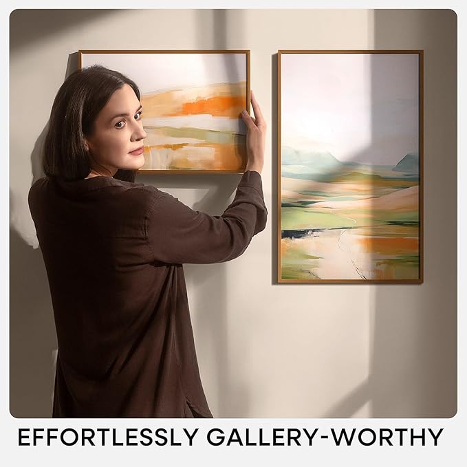 Homeforia 12x16 Picture Frame Bronze, High End Metal 12x16 Brass Poster Frames with Mat 9x12 Photo, 12 x 16 Bronze Frame Matted to 9 by 12 Print, 16by12 Thin Frames, Tempered Glass, Wall Kit, Set of 2
