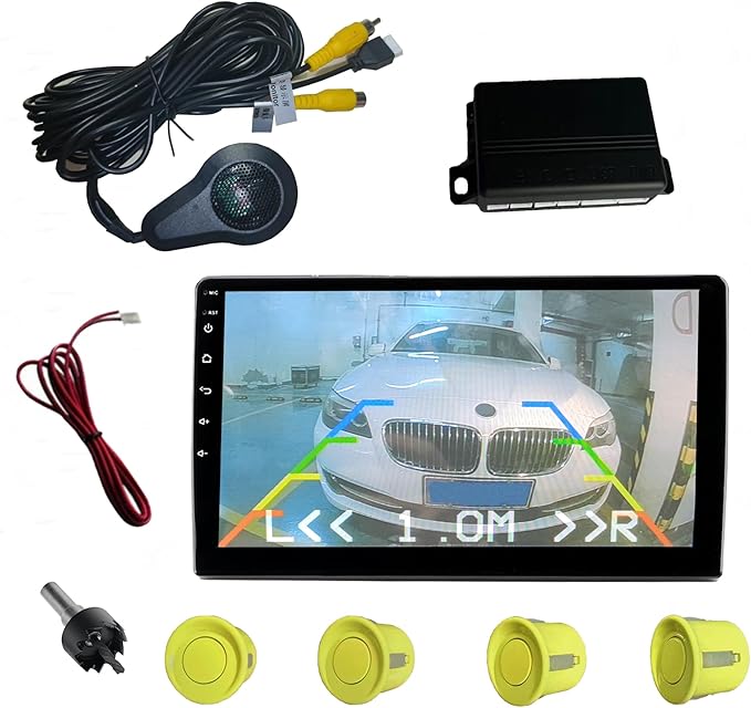 LCD Parking Sensor Kit - Displays Data on Original Screen, Easy Rear Installation, Compatible with CVBS Cameras (Not for AHD), 18 Probe Colors to Match Any Vehicle
