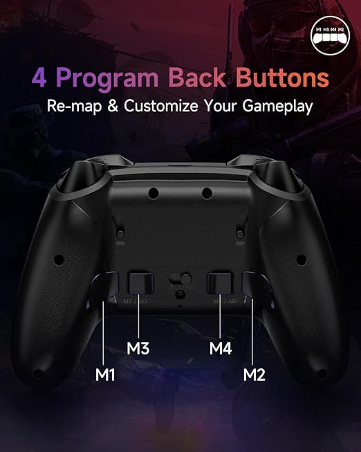 EasySMX X20 Wireless Gaming Controller with RGB Backlit, 2-Stage Hall Effect Sticks, 1000Hz Polling Rate, 6-Axis Gyro on Multi-Platform, Mech Buttons- Compatible with PC/Switch/Steam/Android