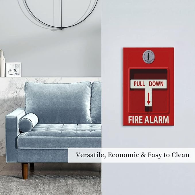Decorative Light Switch Plate Covers Red Fire Alarm Novelty 1 Gang No Device Single Blank Outlet Covers Wall Plate Light Switch Cover Plate Faceplate for Bedroom Home Decor