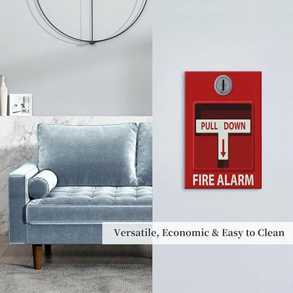 Decorative Light Switch Plate Covers Red Fire Alarm Novelty 1 Gang No Device Single Blank Outlet Covers Wall Plate Light Switch Cover Plate Faceplate for Bedroom Home Decor
