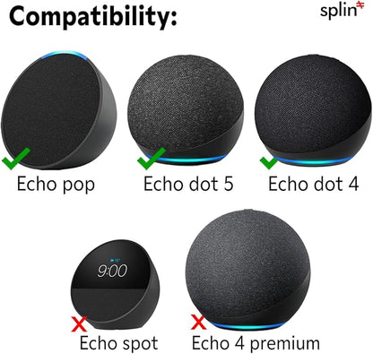 Splin Ceiling Embedded Mount Stand Compatible with Smart Speaker Alexa Echo Pop, Echo Dot 4th and 5th gen., Amazon, and HomePod Mini, Apple— Pro Light— Model Squared Built-in (White) —