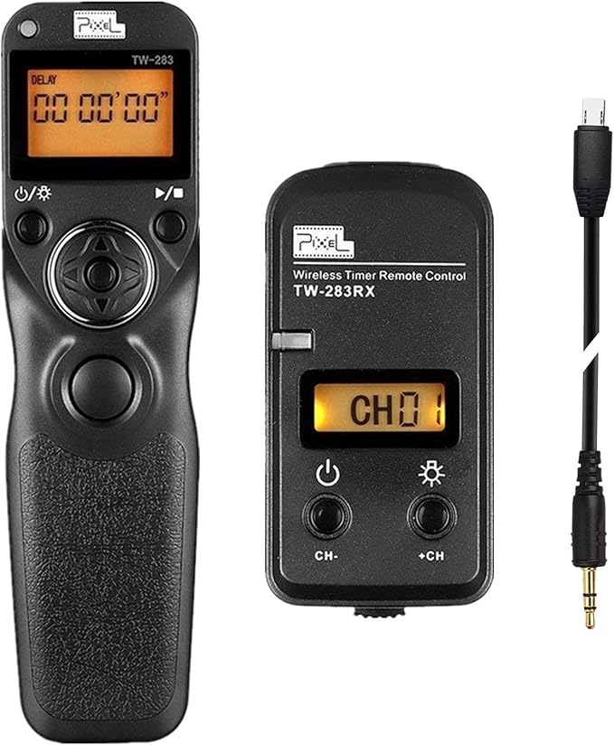 Pixel Wireless Timer Remote Shutter Release TW283-S2 Wireless Remote Control Wire Release Compatible with Sony a1 a9 a7 a7R a7S a6600 a6500 a6400 a6300 a6100 a6000 a5000 RX100II RX10 RX0 a68 ZV-1 HX99