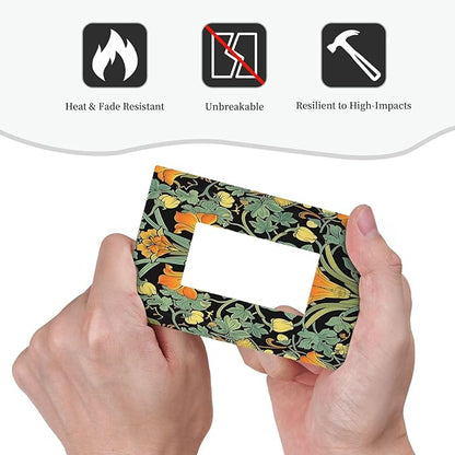 Decorative Outlet Covers William Morris Vintage Floral Green Yellow 1 Gang Single Rocker Light Switch Cover Plate Wall Plates GFCI Faceplate for Bedroom Home Decor