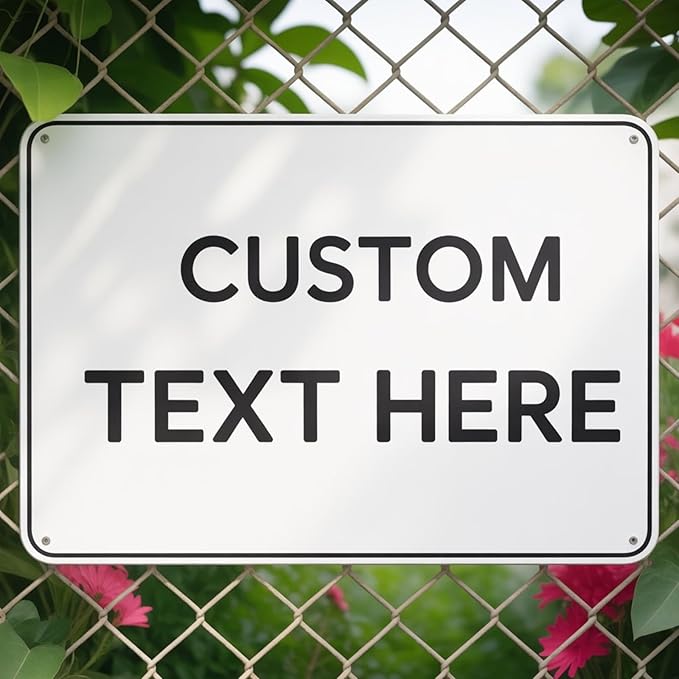 Custom Metal Signs for Business Outdoor, 14x10 Inches Reflective Option, Single/Double-Sided, Personalized Aluminum Signs, Rust-Free