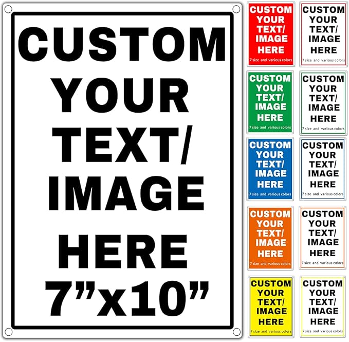 Custom Aluminum Signs – Personalized Weatherproof Metal Signs for Indoor & Outdoor Use – Multiple Sizes – Add Text/Logo – Optional Reflective & Double-Sided Printing – for Home, Business, Hazard, Garden, Door & Commercial Use (vertical 2, 10x7inch)