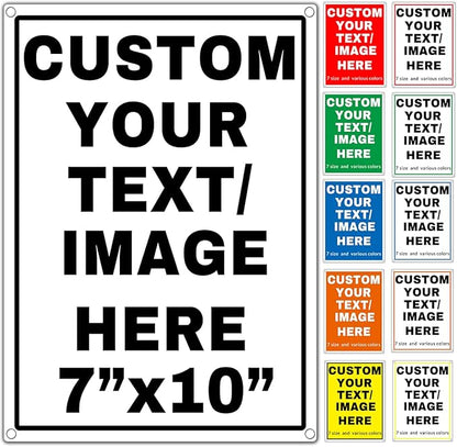 Custom Aluminum Signs – Personalized Weatherproof Metal Signs for Indoor & Outdoor Use – Multiple Sizes – Add Text/Logo – Optional Reflective & Double-Sided Printing – for Home, Business, Hazard, Garden, Door & Commercial Use (vertical 2, 10x7inch)