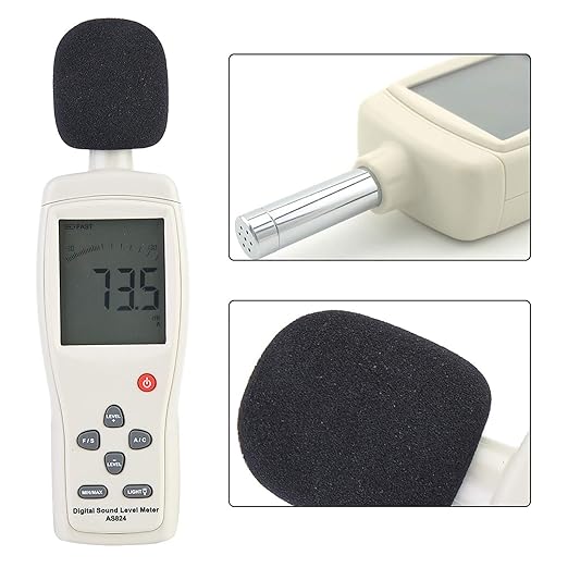 Smart Sensor AS824 Sound Level Meter 0-130 dB range for Frequency Analyzer FFT Analyzer Graphic Recorder with Instantaneous Sound Measure Function