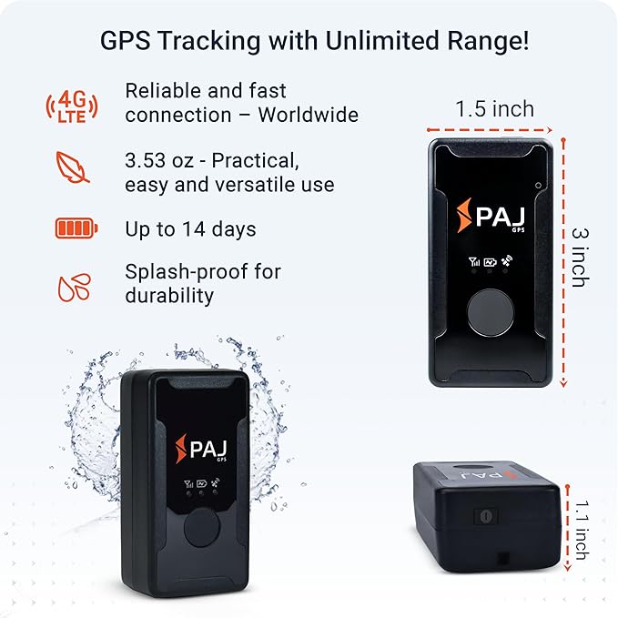 PAJ GPS Easy Finder 4G – GPS Tracker for Kids, Seniors/Elderly & Loved Ones – Real-Time Location Tracker Device, SOS/Emergency Button, Voice Messages, Up to 14 Days Battery - Subscription Required