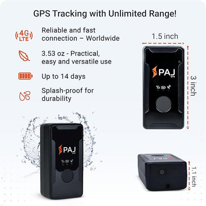 PAJ GPS Easy Finder 4G – GPS Tracker for Kids, Seniors/Elderly & Loved Ones – Real-Time Location Tracker Device, SOS/Emergency Button, Voice Messages, Up to 14 Days Battery - Subscription Required