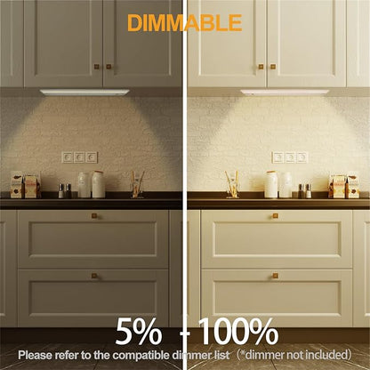 Ansen 2Packs of Under Cabinet Lighting Hardwired, 48in 26W 1720LM Dimmable Led Light for Kitchen/Closet, CRI 92+, R9 90+, 3 Color Temperature, 3000K/4000K/5000K(Warm White, Cool White, Daylight)