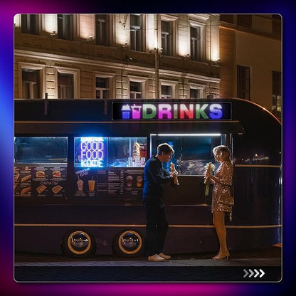 Large Programmable LED Sign, P5 Resolution Indoor Store LED Sign, Bluetooth APP, for Business Retail Shop Window Display (37"x 8")