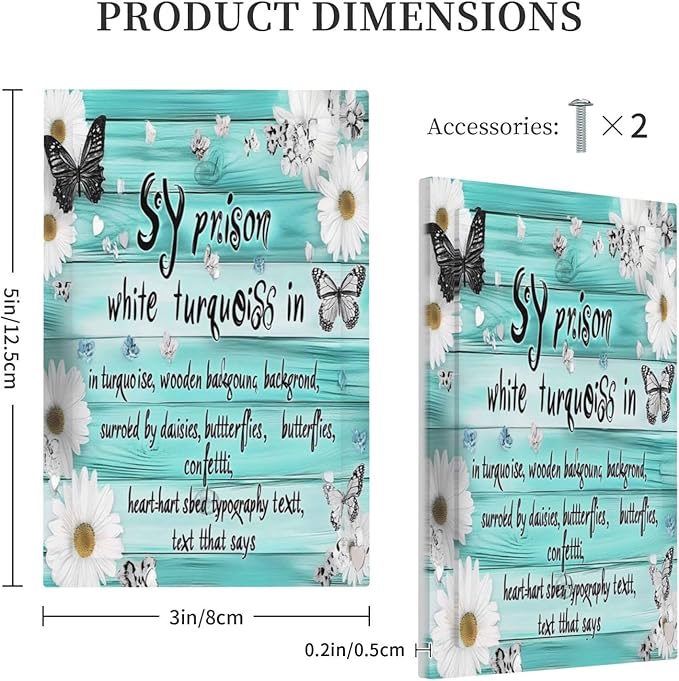 Teal Butterfly Daisy Rustic Wooden Signs Light Switch Cover Plate 1 Gang No Device Blank Electrical Wall Plates Faceplate Decorative Switch Plate For Farmhouse Cabin Decor