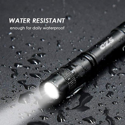 CZS LED Flashlight Penlight 1000 Lumens Battery-Powered Handheld Pen Light Pocket Torch Powered by 2AAA Battery,5 PCS (Battery Not Included)