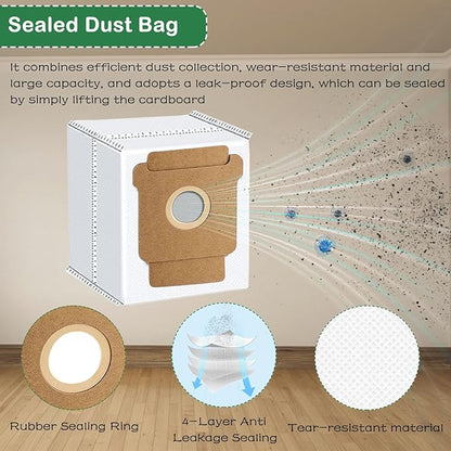 22 Pcs Replacement Parts for iRbot Roomba Plus 405 Combo/505 Combo Robot Vacuum Accessories Kit, Includes 2 Roller Brush,3 HEPA Filters, 4 Mop Pads, 6 Side Brush, 6 Dust Bags