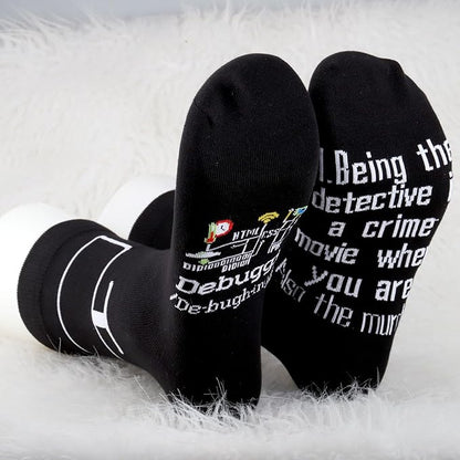 MBMSO 2 Pair Debugging Definition Socks Computer Programmer Gift IT Coder Gift Teacher Student Funny Coding Programming Socks