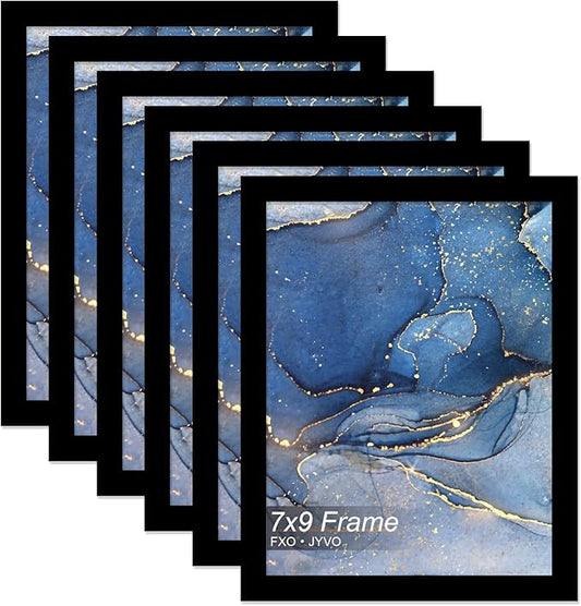 7x9 Picture Frame Set of 6, Black Frame for 7 x 9 Inch Picture Poster Photo, Light Weight and High Transparent 7 by 9 Frame for Wall - 6 Pack/Black/7"x9"