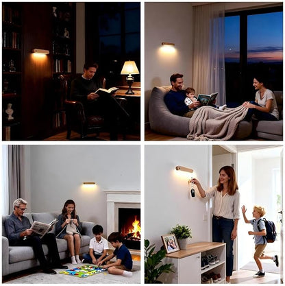 2 Pcs LED Motion Sensor Night Light Battery Operated Wall Light-USB Rechargeable Magnetic Light with Warm White Light for Kids Room Bathroom Cabinet Closet Hallway Comes
