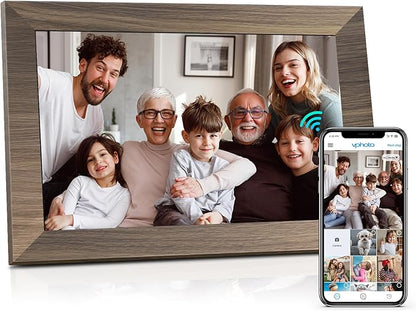 Canupdog WiFi Digital Picture Frame 10.1 Inch, IPS Touch Screen Smart Cloud Digital Photo Frame with 16GB Storage, Wall Mountable, Auto-Rotate, Share Photos from Anywhere Via App