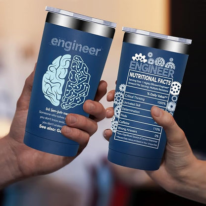 Fufandi Engineer Gifts, Mechanical Engineering Gifts for Men - Civil Engineering Student Graduation gift, Retirement Present for Engineer - Tumbler Cup 20oz