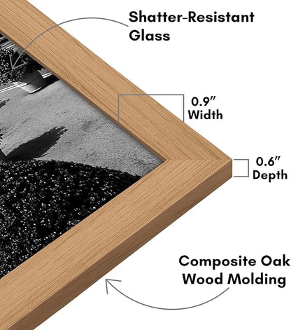 Americanflat 11x17 Picture Frame with Shatter-Resistant Glass - Signature Collection - Gallery-Style Frames Made of Engineered Wood - Photo Frame for Wall Display - Dark Oak