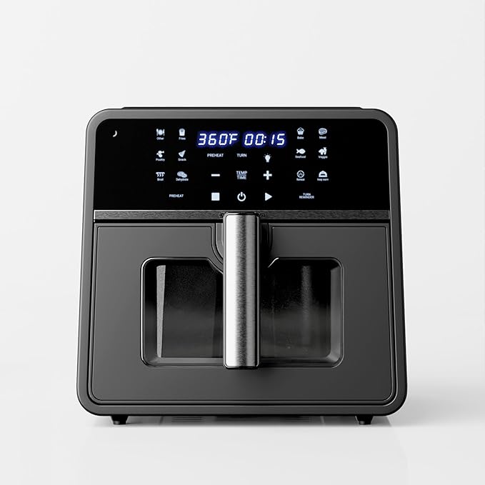 Emerson SmartVoice 10QT 6-in-1 Air Fryer, 1000+ Voice Control Commands, 100+ Recognized Food, No APP, No WIFI, No Setup, Nonstick Basket, Air Fry, Bake, Reheat, Dehydrate, 1700W