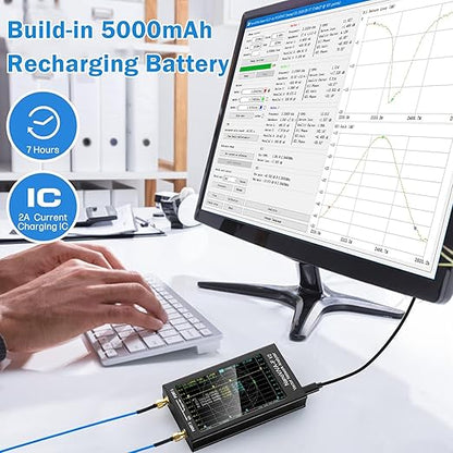 AURSINC Upgraded NanoVNA-F V2 Vector Network Analyzer 50kHz-3GHz with RF Demo Tester Board, 4.3inch with 5000mAh, Measuring S-Parameters VoltagSWR, Phase, Delay, Smith Chart, RTC Realtime