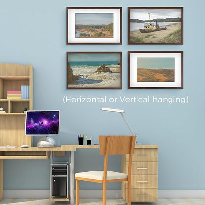 Golden State Art, 16X24 Picture Frame with Mat for 12X18 - High Definition Glass Wall Mounting Horizontal Vertical Display (Brown, 1 Pack)