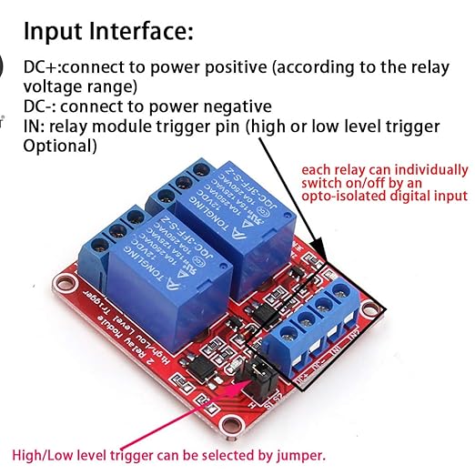 5PCS 2 Channel 12V Relay Module with Optocoupler High or Low Level Trigger Expansion Board for Raspberry Pi Arduino
