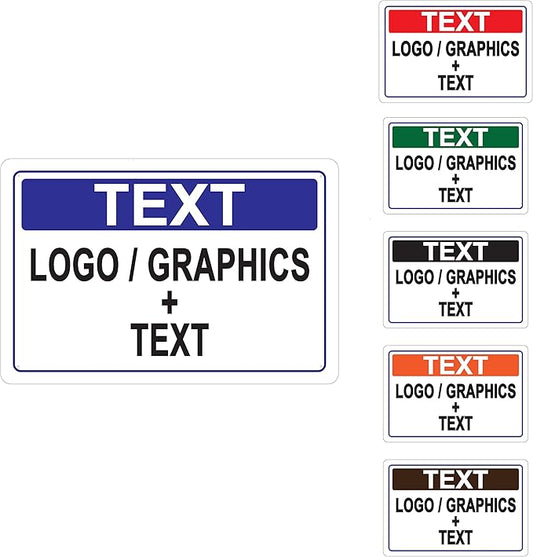 Custom Metal Sign, Choose your own Colors, Fonts. Add Graphics, Outdoor Protection. Heavy-Duty Rust-Free Commercial Grade Aluminum Sign - 10"x14" (landscape style 2)