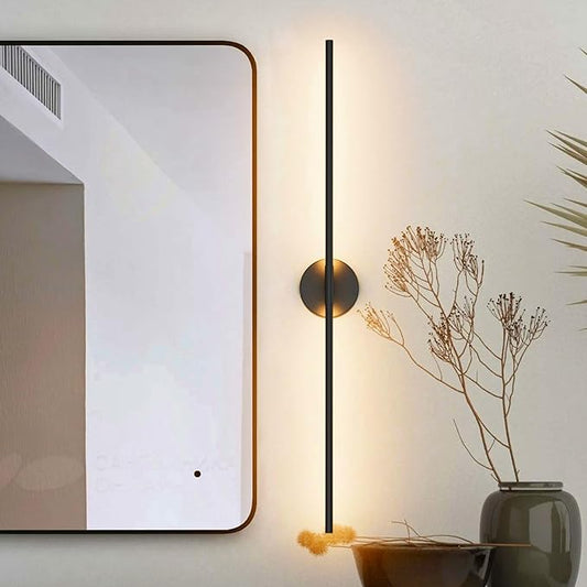 40In Hardwired Modern Wall Sconce for Bathroom Black Vanity Light Fixture 3000K Bathroom Sconce 360° Rotate Warm Light for Bedroom Living Room