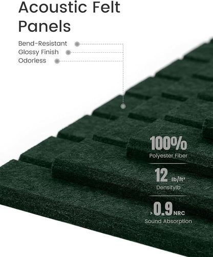 Large Felt Bulletin Board 48" x 36" Cork Board Alternative-12 Pack with 70 Safe Removable Adhesive Tabs, Cork Boards for Walls Cork Board for Home Office Classroom Pin Board- Pine Green