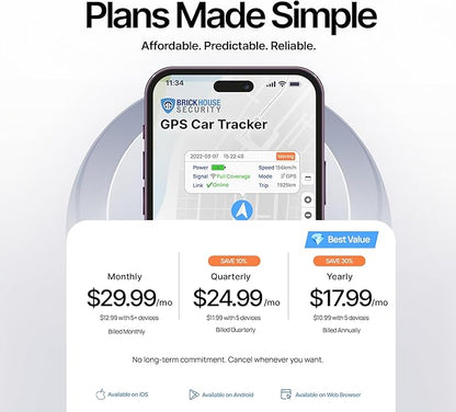 Brickhouse Security TrackPort Pro - Diagnostic GPS Tracker for Vehicles, Car Location, Speed, Battery Health, Mileage, Vehicle Diagnostic Data Report - Plugs into OBD Port - Subscription Required