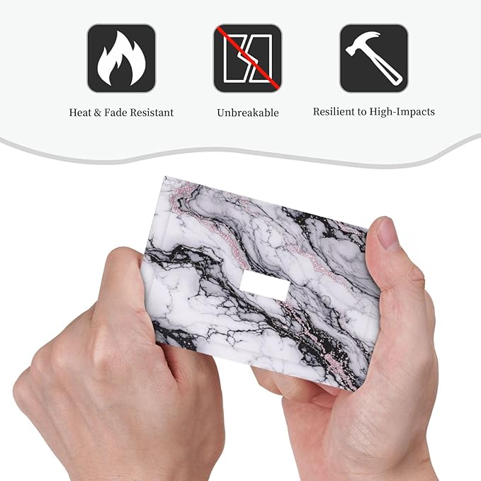 Decorative Light Switch Cover White Marble Pattern Black Lines Pink Lines 1 Gang Single Toggle Device Electrical Faceplate Switchplates Decorator Outlet Wall Plate for living Room