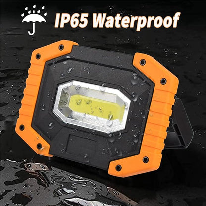 OTYTY LED Work Light 2-Pack, 30W 1500LM Portable Rechargeable Flood Lights with Magnetic Base, 4200mAh Battery for Outdoor, Camping, Hiking, Emergency, Car Repairing, Job Site Lighting (W841 Yellow)