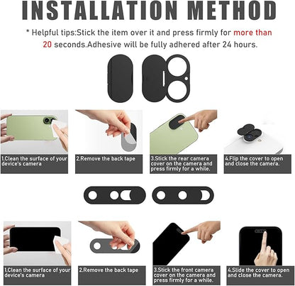 Front Camera Cover Compatible for iPhone 17 with Rear Lens Cover,Protect Privacy and Security But Not Affect Facial Recognition (2Pack) -2025 Updated Version