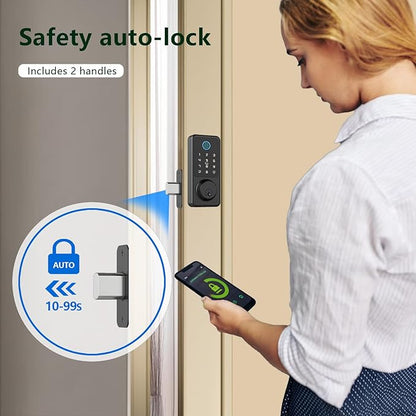 Keyless Entry Lock for Front Door, Fingerprint Door Lock with Touchscreen Keypad, Electronic Deadbolt for Home and Hotel