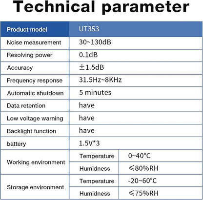 Handheld Decibel Meter Sound Levels Device for Home Applications to Measure and Control Environmental Noise Digital Sound Meter
