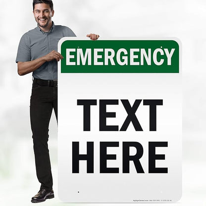 Custom Emergency Sign, OSHA Sign, 36x48 Inches, Reflective, Rust Free DiBound, Fade Resistant, Made in USA by My Sign Center