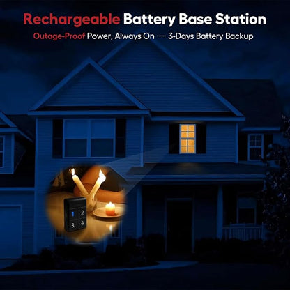 eMACROS Pro 4 Solar Driveway Alarm with App, 1/2 Mile Wireless Range, Motion‑Triggered Alerts for Long Driveways, Works with Existing Home Cameras, Rechargeable Base Station (1 Base & 2 Sensors)