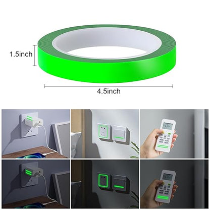 Glow Tape Glow in The Dark Waterproof Outdoor 0.6 Inch x 33 Feet Fluorescent Tape Luminous Tape Halloween Decorations and Stage