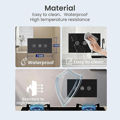 Smart Fan Switch Neutral Wire Required, 2.4GHz WiFi Dimmer Light Switch with Remote Voice Control, Tempered Glass Panel, Compatible with Alexa and Google Home, Black WiFi Fan