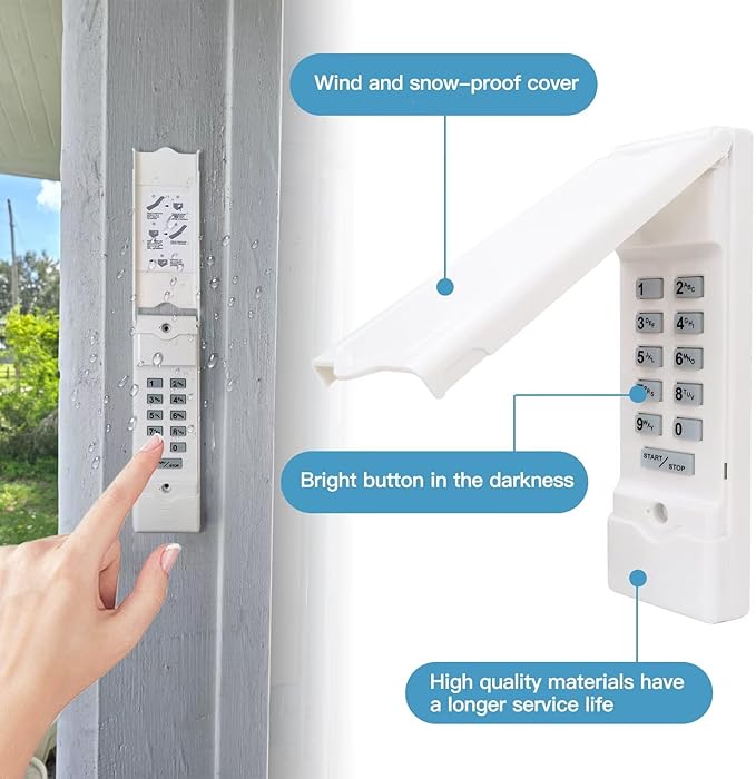 Upgraded Wireless Keypad for Linear MDTK – Secure & Easy-to-Program Garage Door Access