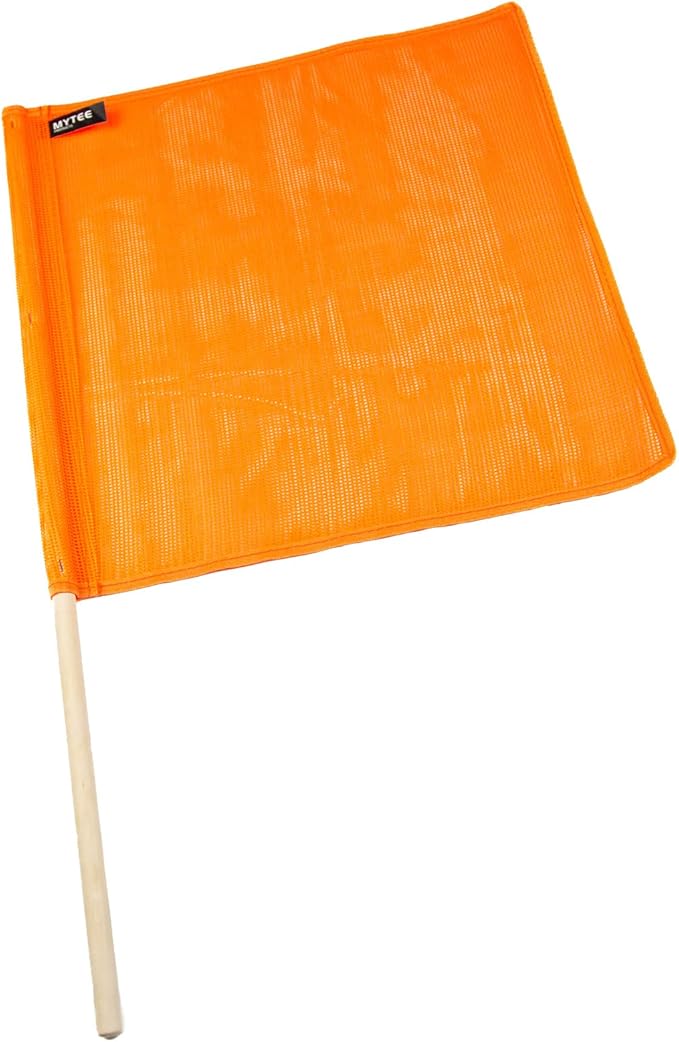Mytee Products Orange Safety Flags for Trucks with Dowel, DOT Compliant - 18 Inch x 18 Inch High Visibility Vinyl Mesh Warning Flags