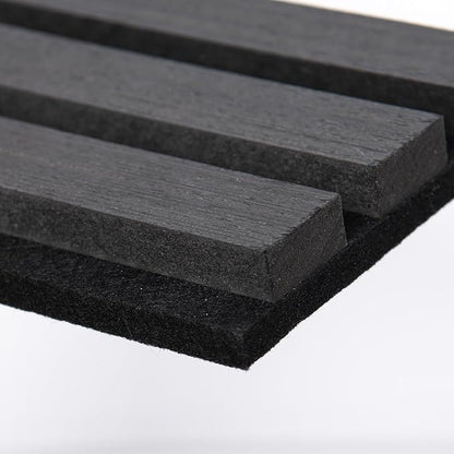 Sample Wood Salt Acoustic Wall Panels, Soundproof Wooden Wall Panels, 3D Fluted Sound Absorbing Panel, Dark Gray, Sample Pack