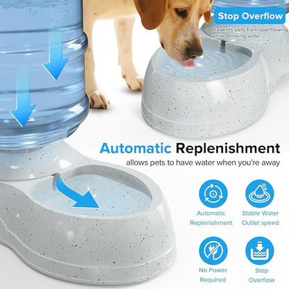 Kenond Water Dispenser Station for Large Dogs,3 Gallon/11L Gravity Automatic Feeder, Dog Water Bowl Dispenser,Large Size Dog Drinking Fountain
