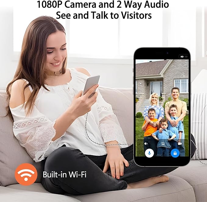 Video Smart Lock with Camera, 5 in 1 Keyless Entry Door Lock with App Control, Built-in WiFi Camera Deadbolt Lock for Front Door, Video Calling (Matte Black)