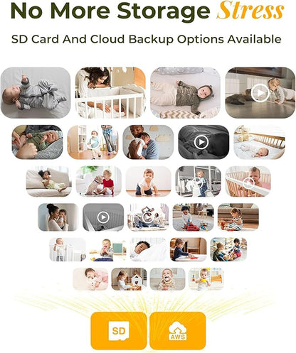 ARENTI Upgraded Baby Monitor with Camera, 3MP 2.4G WiFi Baby Camera Monitor, Infrared Night Vision, Night Light, 2-Way Audio, Cry&Motion Detection, Temp&Humidity Sensor, App Control