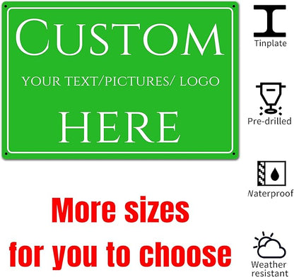 Custom Sign,Aluminum Weatherproof Metal Sign Multiple Sizes, Customize for Office, Business, Workplace, office, Home, Delivery Signs(10 * 7Inch)